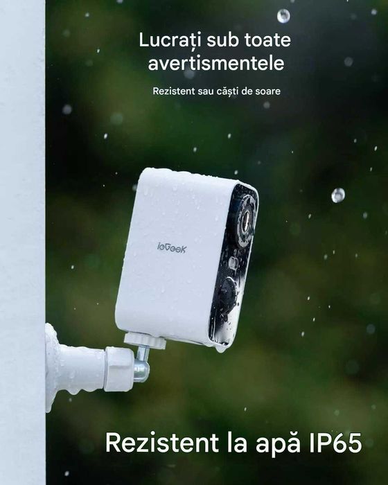 Camere de securitate ieGeek, cameră wireless Wifi de exterior de 5MP cu lumină de mișcare
