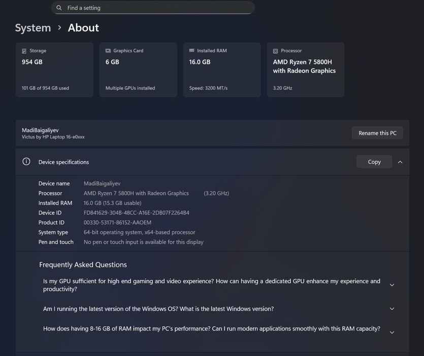 Продам HP Victus 16'