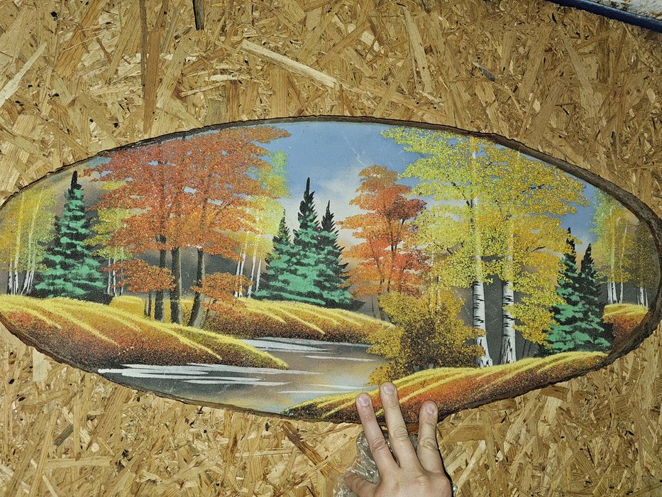 Картина на срезе сосны