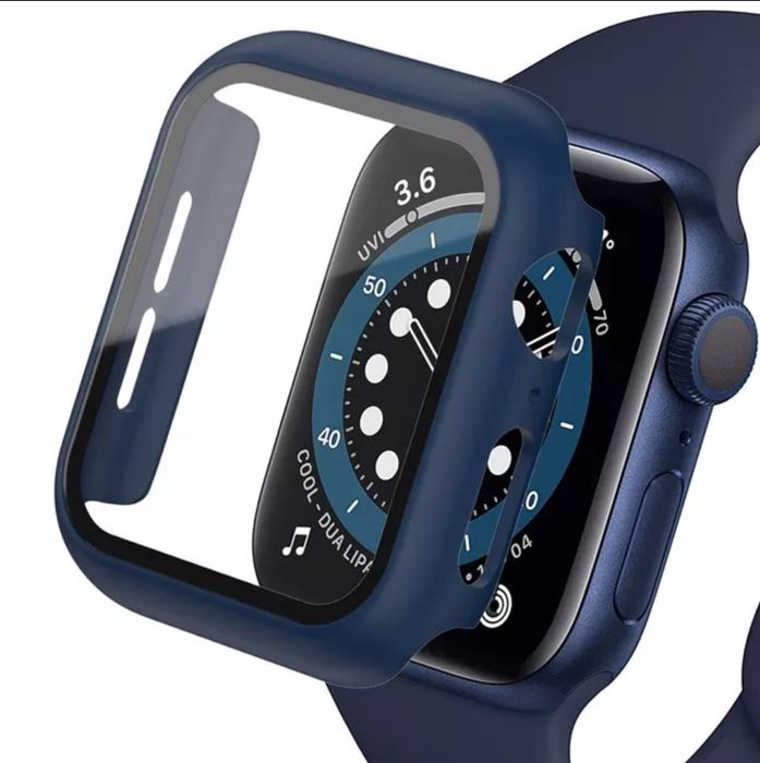 Кейс + Стъклен протектор за Apple Watch 10 9 / 8 / 7 45 41 / SE 44 40