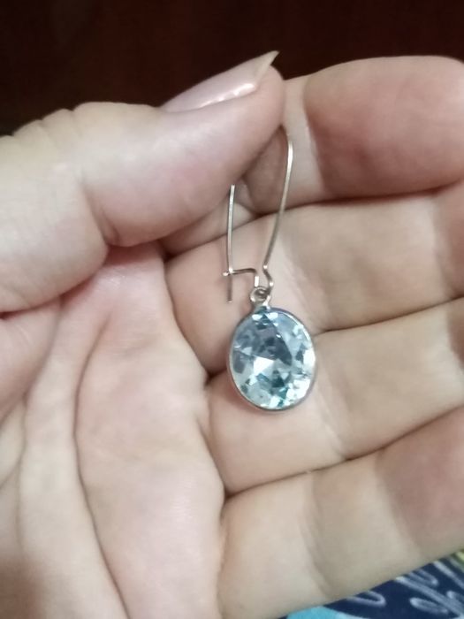 Серьги с горным хрусталем в серебре