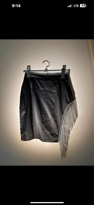 Set top si fusta negru S