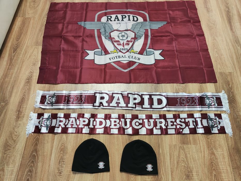 Steag Rapid , Căciulă Rapid , Esarfa Rapid Preț pe bucata