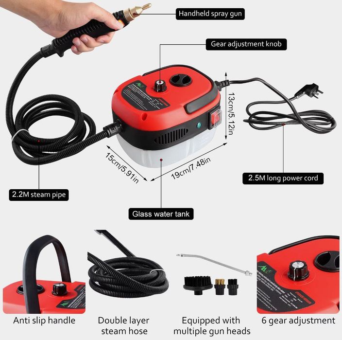 портативный высокотемпературный пароочиститель мощност 2500w