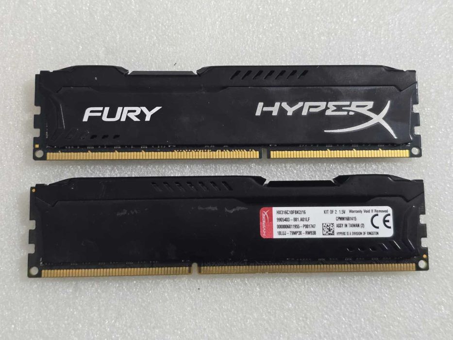 Kit Memorie RAM Kingston HyperX FURY Black 16GB (2x8GB) DDR3 1600MHz CL10 1.5V HX316C10FBK2/16