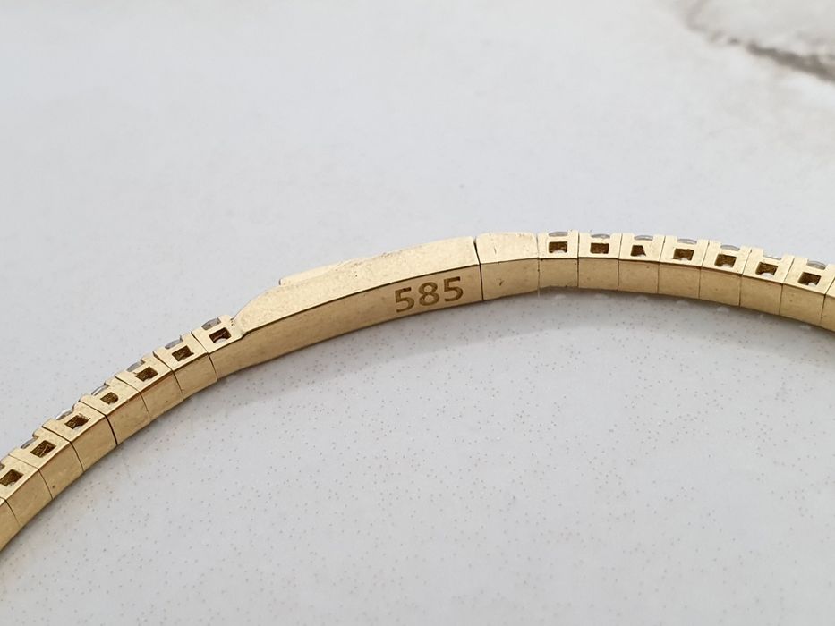 Brățară tenis din aur de 14K cu pietre semiprețioase albe  gramaj 9,59