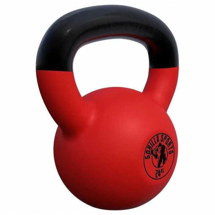Kettlebell din fontă cu înveliș de cauciuc 24 KG Gorilla Sports