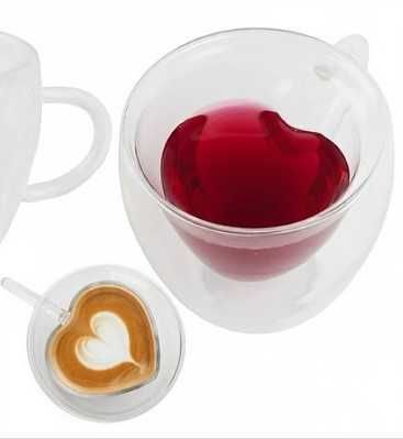 Подарък за Свети Валентин 14ти февруари - двустенна чаша за кафе сърце