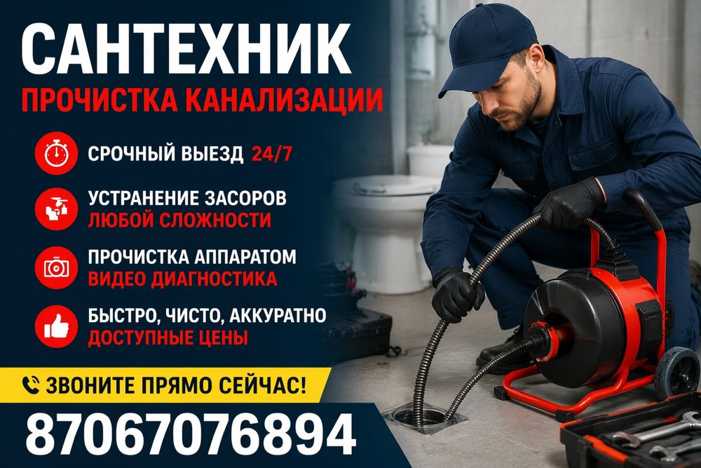 Сантехник чистка труб прочистка канализации