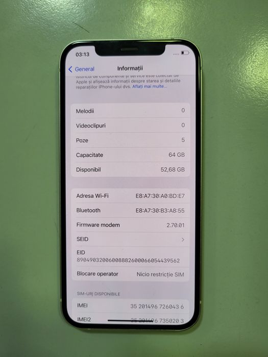 iPhone 12 White Impecabil ca Nou Poze Reale