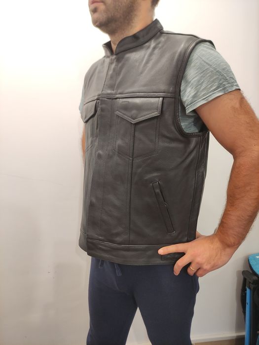 Vesta moto din piele naturala mărimea M, L, XL, 2XL, 3XL și 4XL