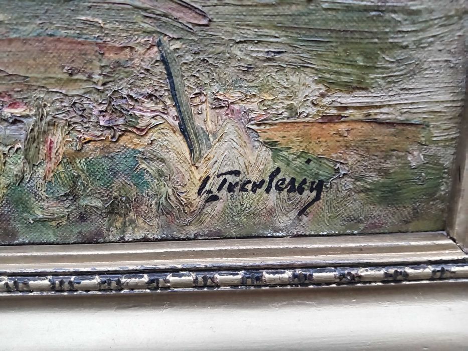 Tablou vechi - marginea padurii - semnat I. Tuculescu