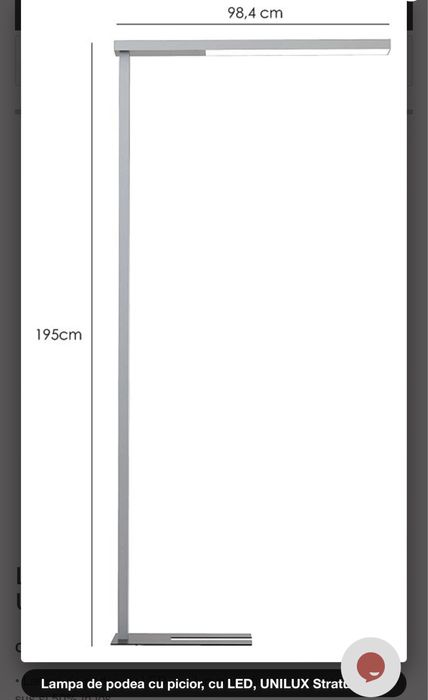 Lampa led Unilux Stratus lumina directa și indirectă, lumina reglabilă