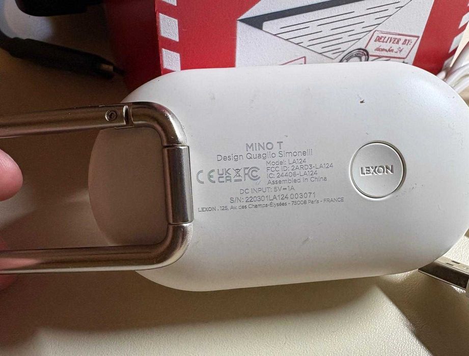 Boxa portabila cu carabina, LEXON, Mino T, Bluetooth, Alb