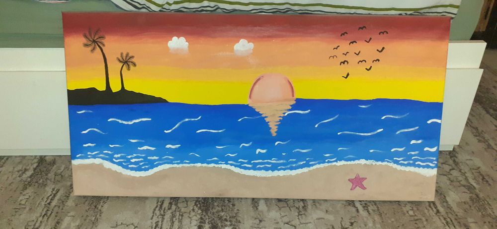 Tablou 100/50, Soare odihnindu-se in mare