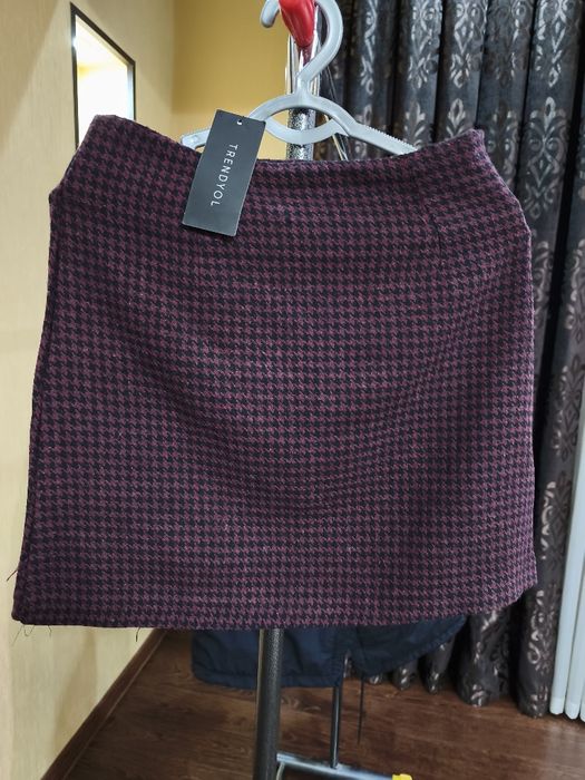 Стильная юбка-мини Trendyol в клетку «гусиная лапка»