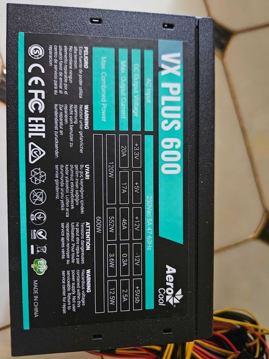 Блок питания Aerocool vx plus 600