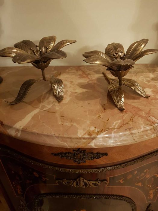 Луксозни Бронзови Цветя – Декорация и Пепелници (Комплект 2 бр.)