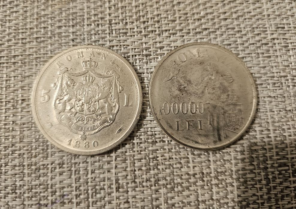 Monete vechi romanesti 5lei, 500lei