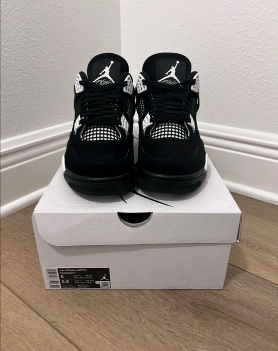 Jordan 4 White Thunder 42,43 Negru, Noi in Cutie, Livrare Rapida