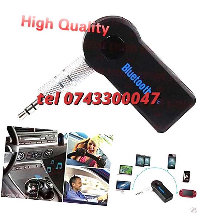 Adaptor Auxiliar Bluetooth Pentru Muzica Cu Mufa Jack Si Cablu