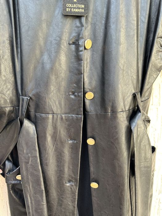 Кожаное платье халат