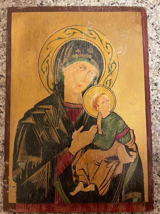 icoana veche  icoana pictata pe lemn icoana veche pictata icoana veche
