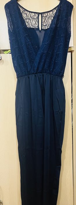 Salopeta bleumarin Mizard cu dantela , elegantă