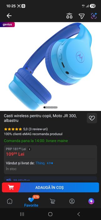 Căști Wireless pentru copii Motorola JR 300 noi, sigilate