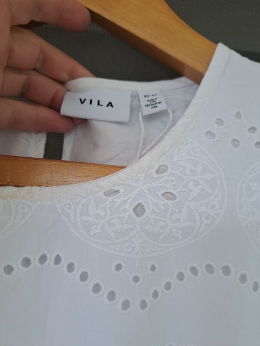 Superbă rochie damă bumbac cu dantelă prețioasă  Vila, Nou!( 44)