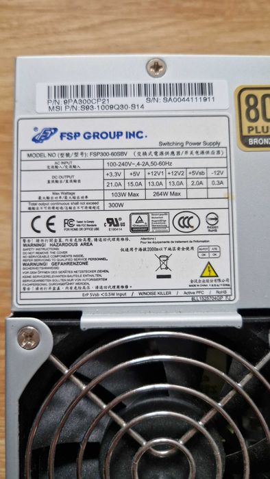 Vand PSU/Sursa model FSP300-60SBV 80+ Bronz !! CA NOUA !! la 100lei