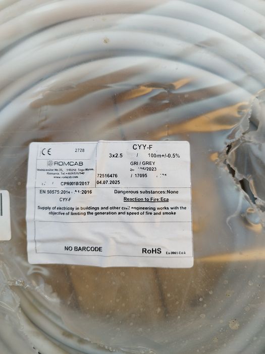 Cablu cyyf 3*2.5