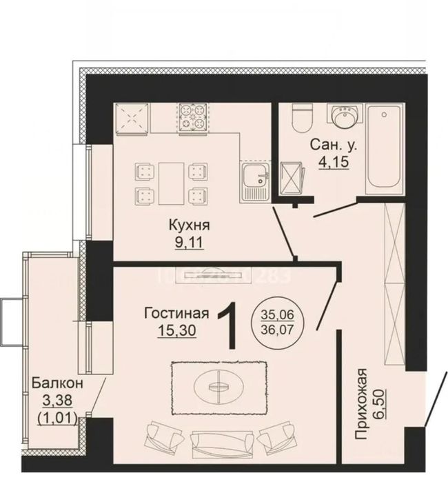 Продам 1 ком.квартиру