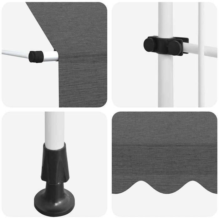 Copertină retractabilă manuală 200 cm antracit VidaXL