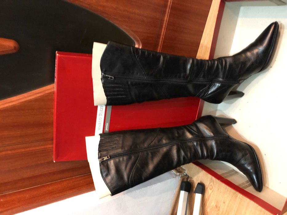 Cizme de dama din piele naturala, negre, marimea 37