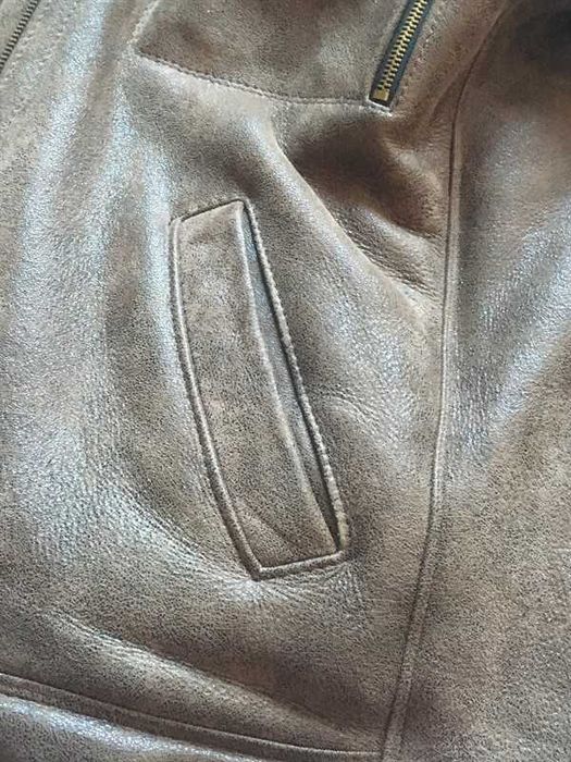 Geaca barbatesca piele blana naturala maro marimea M (48)