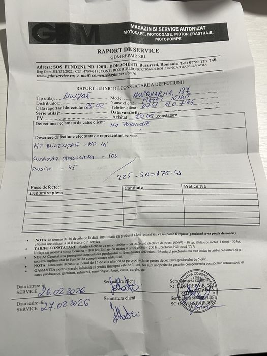 Drujba originala Husqvarna 137 in stare foarte buna