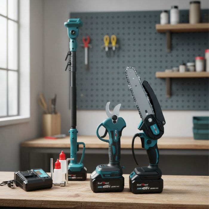 Комплект 3 в 1 от акумулаторна лозарска ножица, акумулаторен мини вери