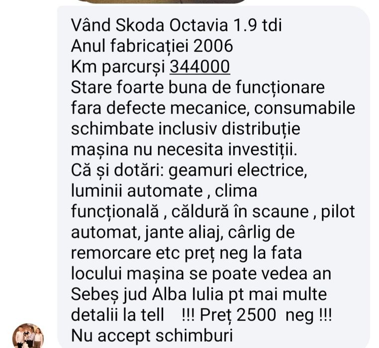 Vand skoda Octavia 1,9 tdi