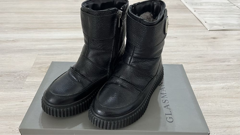 Зимние сапоги детские кожанные