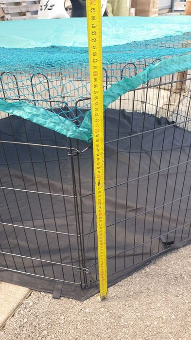 Метална клетка за домашни любимци 1.50-1.50-60см с дъно и мрежа таван