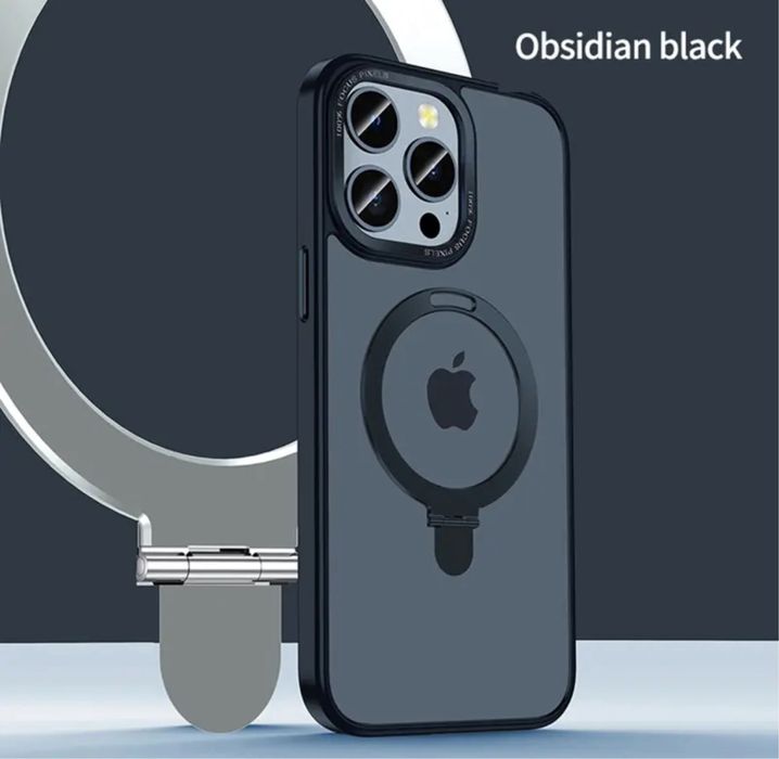 Iphone 15/16 PRO MAX PLUS Husa Magsafe Cerc Metalic Rabatabil