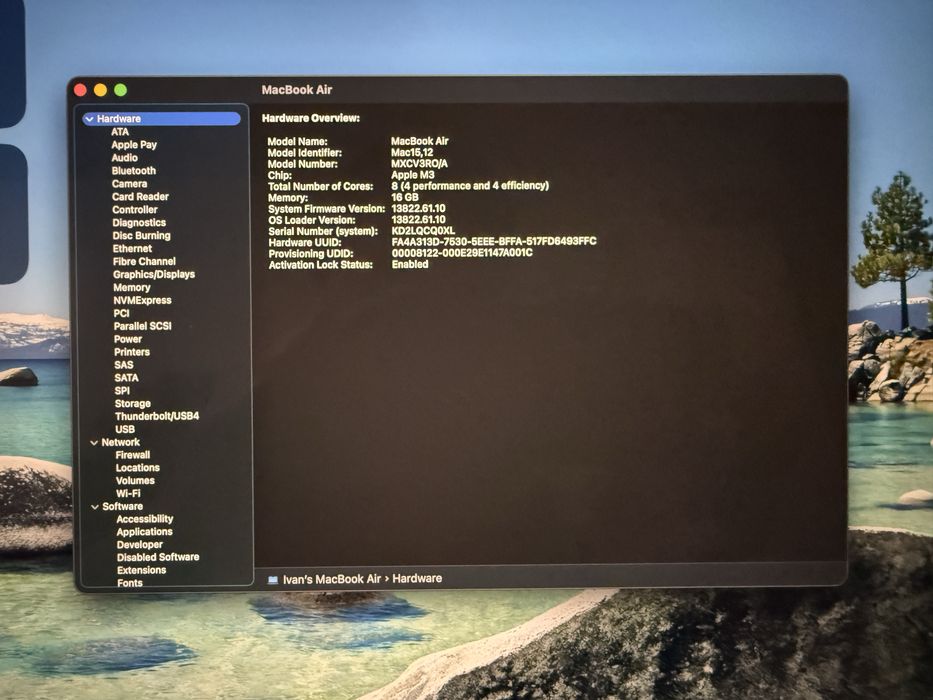 Лаптоп MacBook Air 13” M3 16GB RAM 512GB Midnight Blue ! ЧИСТО НОВ !