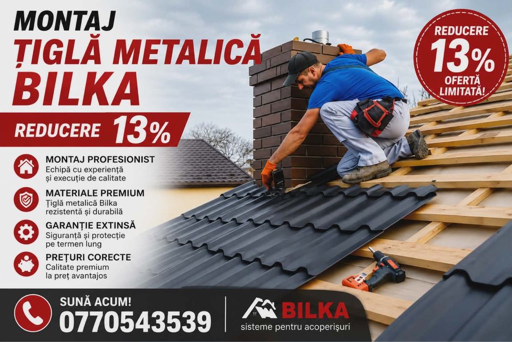 Reparati acoperisuri si modificari acoperisuri montaj tigla metalica