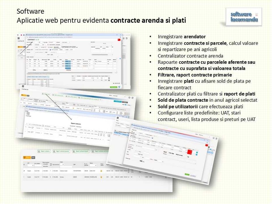 Aplicatii software la comanda,  baze de date personalizate in diverse domenii