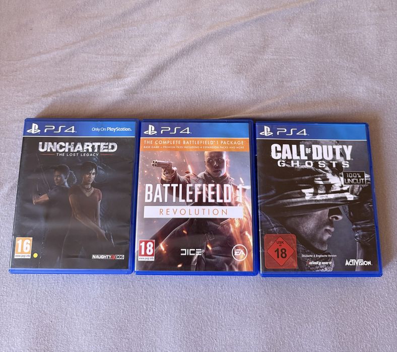 Uncharted, Battlefield 1, Call of duty ghost - за playstation 4