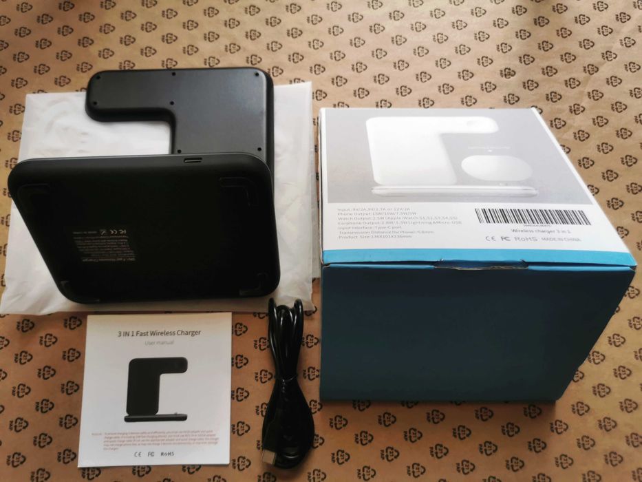 Statie incarcator rapid wireless 15W Nex Tech iPhone Apple Watch