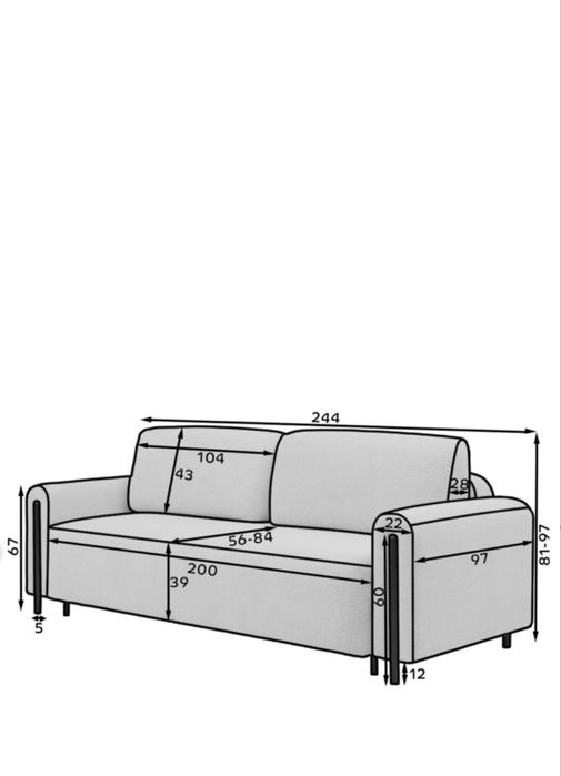 Canapea extensibilă modernă Eltap Arcadova – Design minimalist, stare excelentă