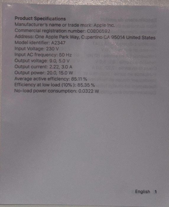 Adaptor Apple USB-C