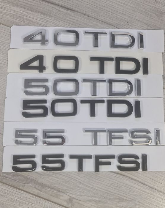 Emblema-Sigla-Logo-Stema-Haion-Spate-Crom-Negru-Lucios-Audi-40TDI-50TDI-55TFSI-A4-A5-A6-A7-A8-Q3-Q5-Q7-Q8